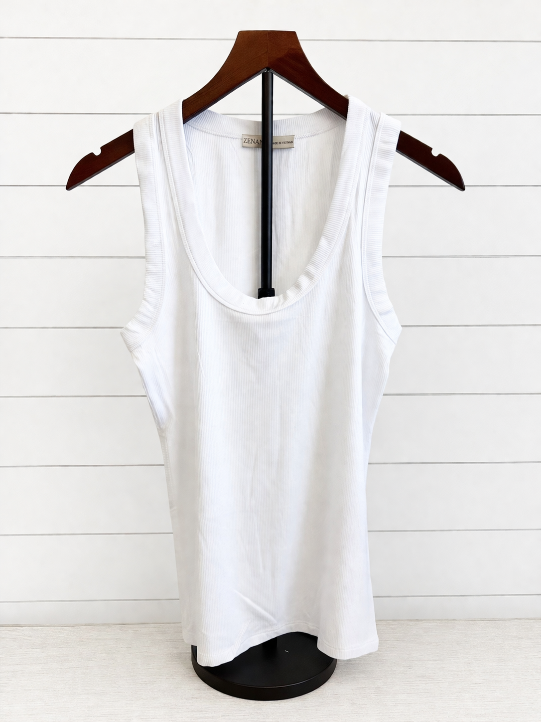 Ribbed Scoop Neck Tank Top