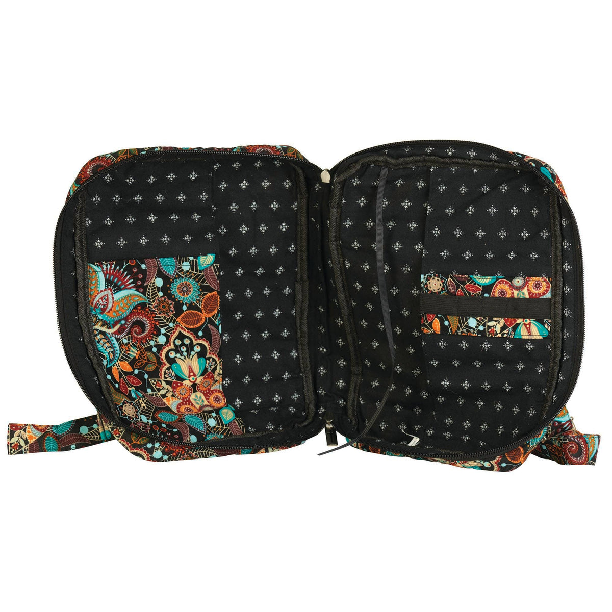 Bible Cover Brown Floral Quilted Large