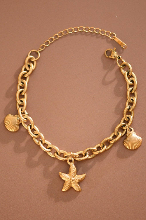 18K Gold PVD Plated Waterproof Stainless Steel Chain Bracelet - 7797