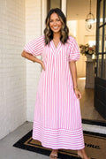 LAS Striped Shift Vacation Maxi Dress (S-XL)