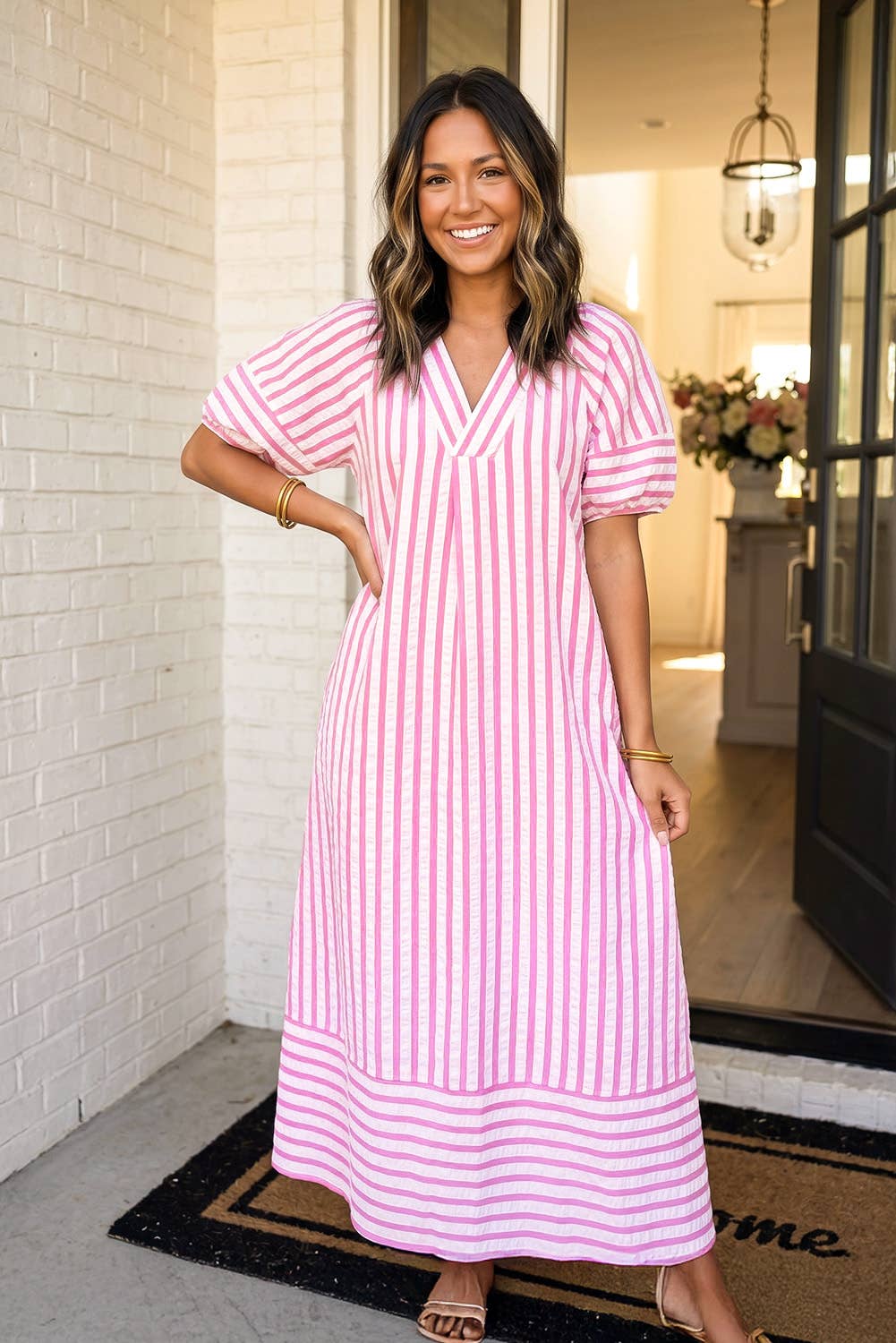 LAS Striped Shift Vacation Maxi Dress (S-XL)