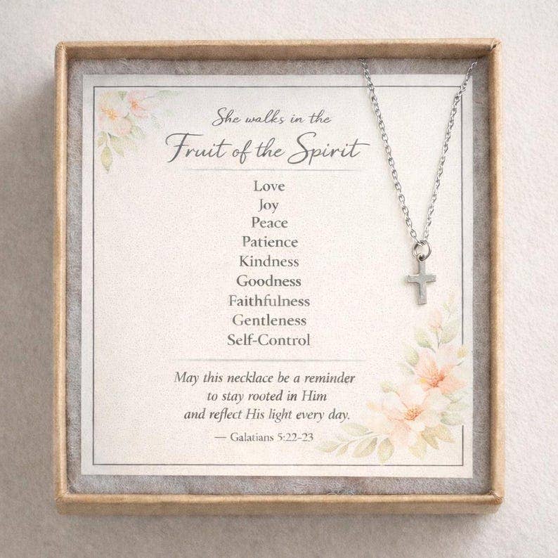 Delicate Tiny Cross Necklace | Fruit of the Spirit Gift