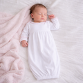 Baby Joy Gown with Pink Crochet Trim