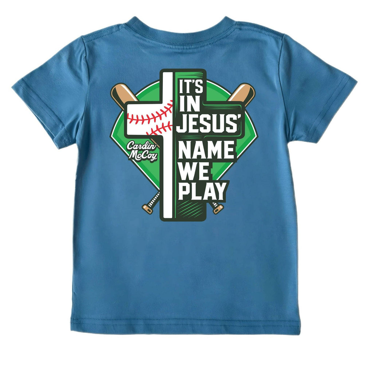 Kids' In Jesus Name Baseball Short-Sleeve Tee
