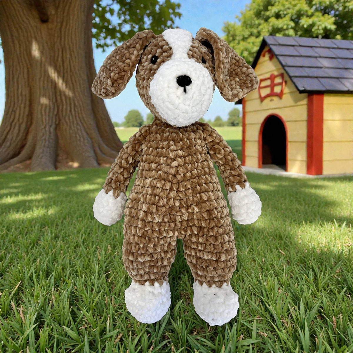 Bosco the Dog Chenille Crochet Doll