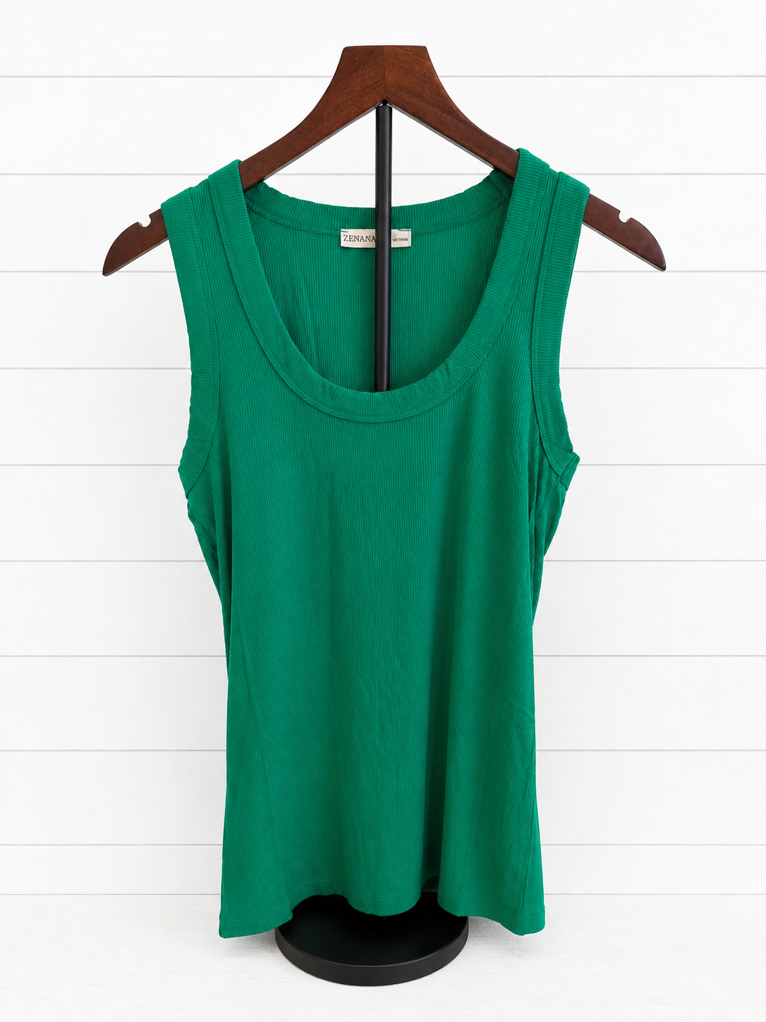 Ribbed Scoop Neck Tank Top