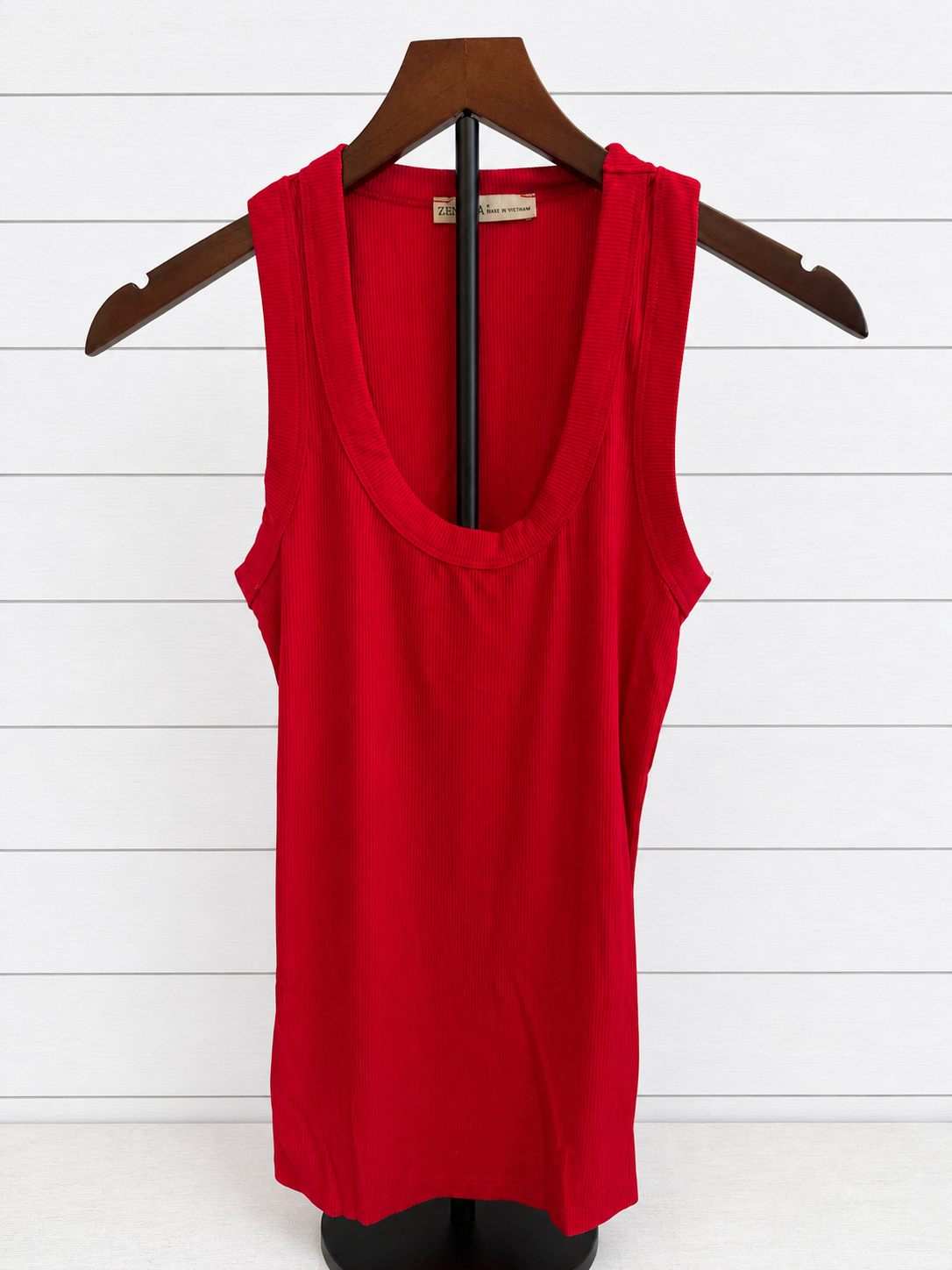 Ribbed Scoop Neck Tank