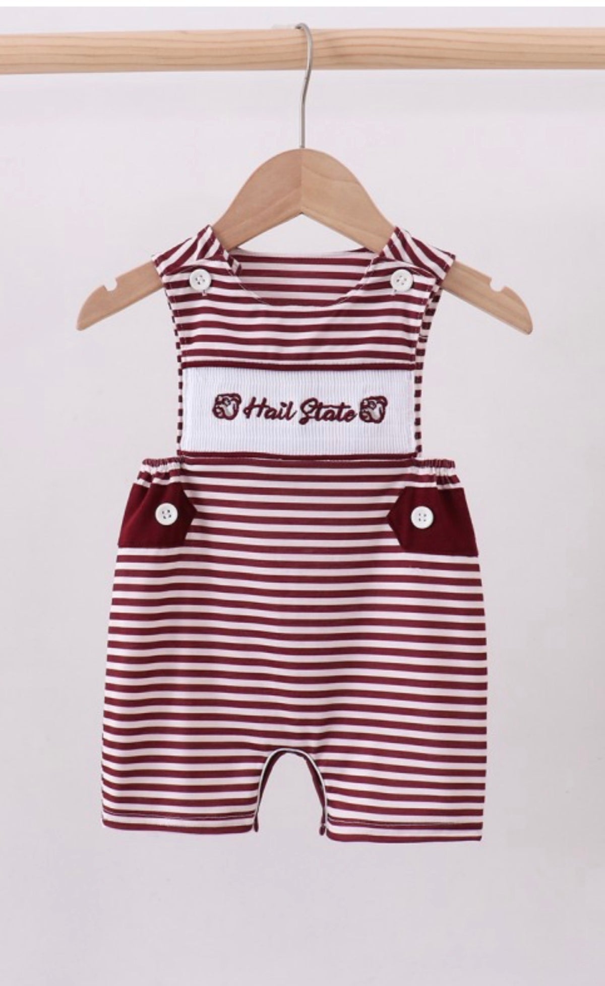 Mississippi Hail State Smocked Stripe Jonjon