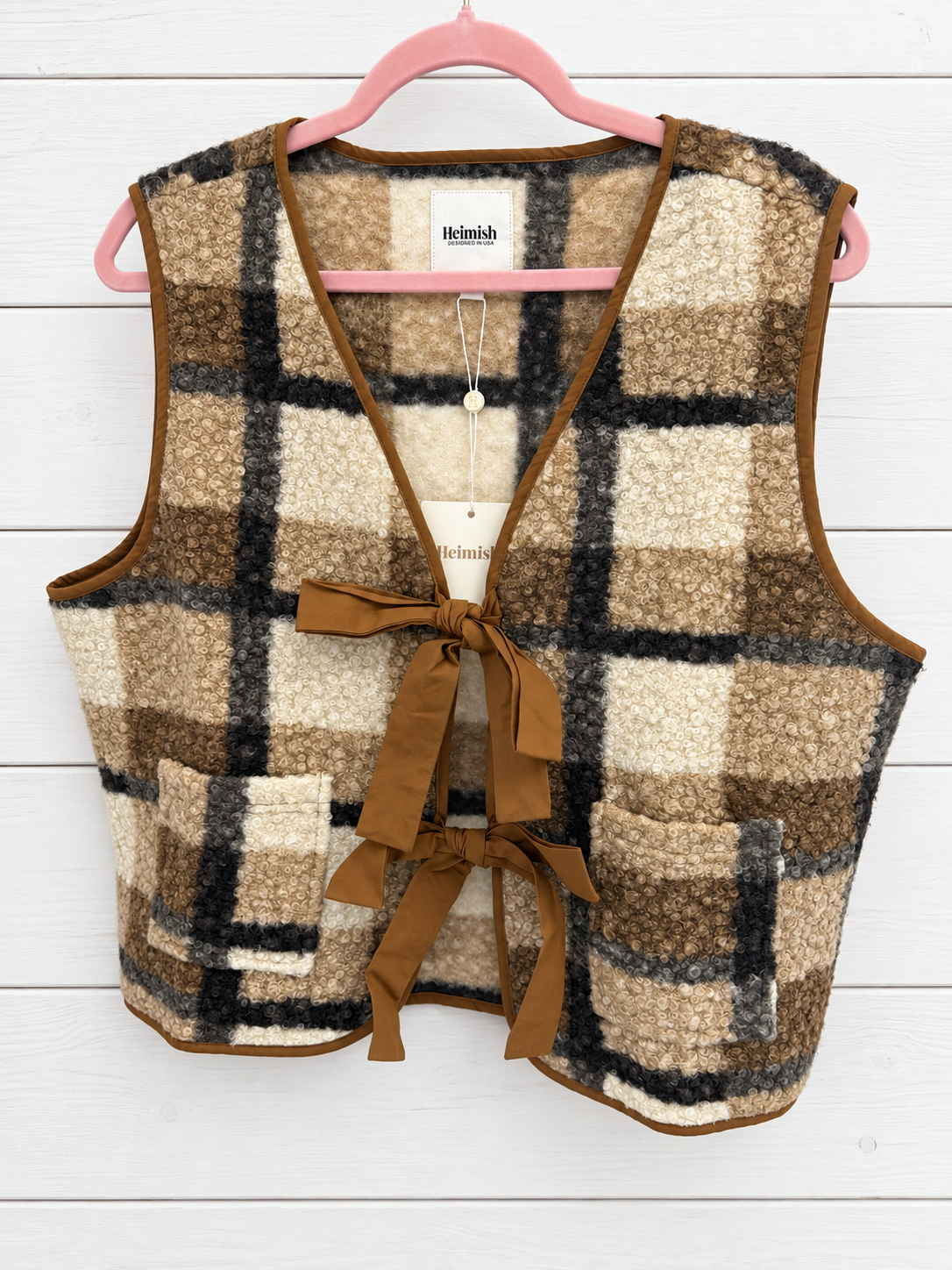 Autumn Plaid Bow-Tie Vest