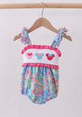 Pink Character Smocked Ruffle Bubble