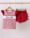 Alabama Roll Tide Smocked Ruffle Plaid Shorts Set