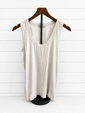 Ribbed Scoop Neck Tank Top