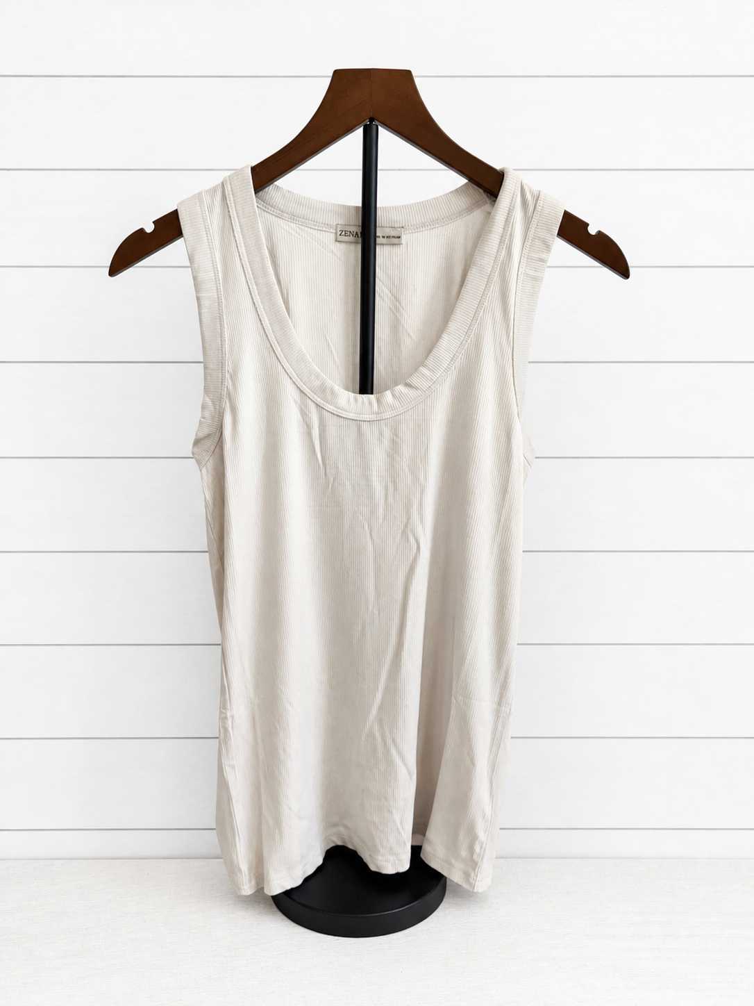 Ribbed Scoop Neck Tank Top