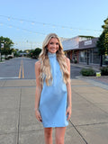 Dusty Blue Mini Dress
