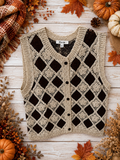Vintage Crochet Button Vest