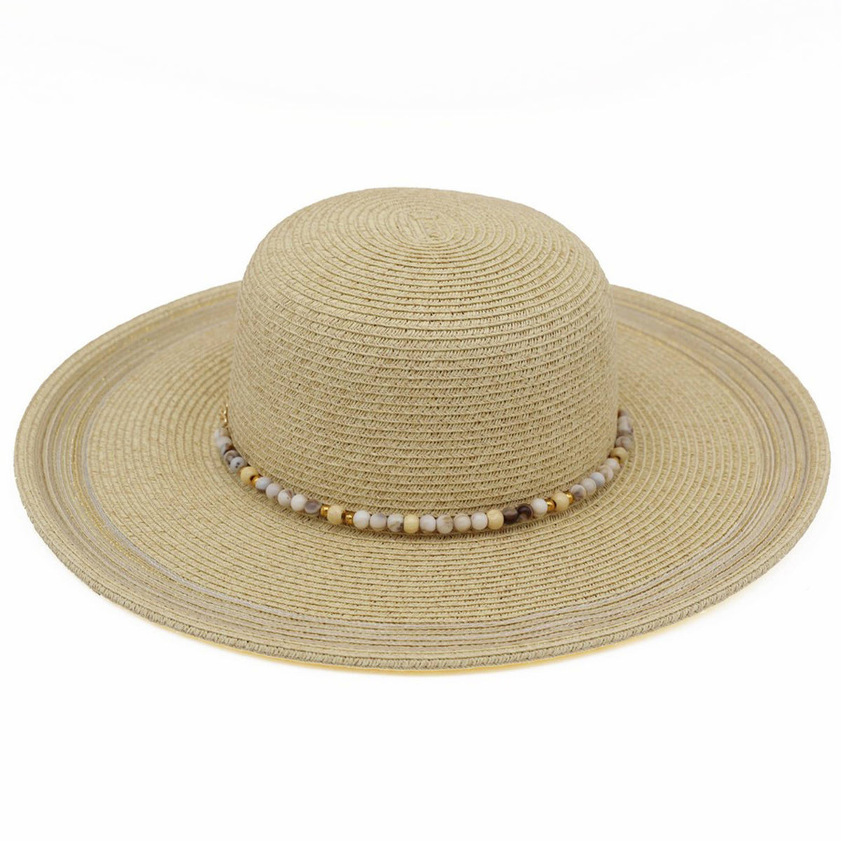 Beaded Band Summer Straw Sun Hat