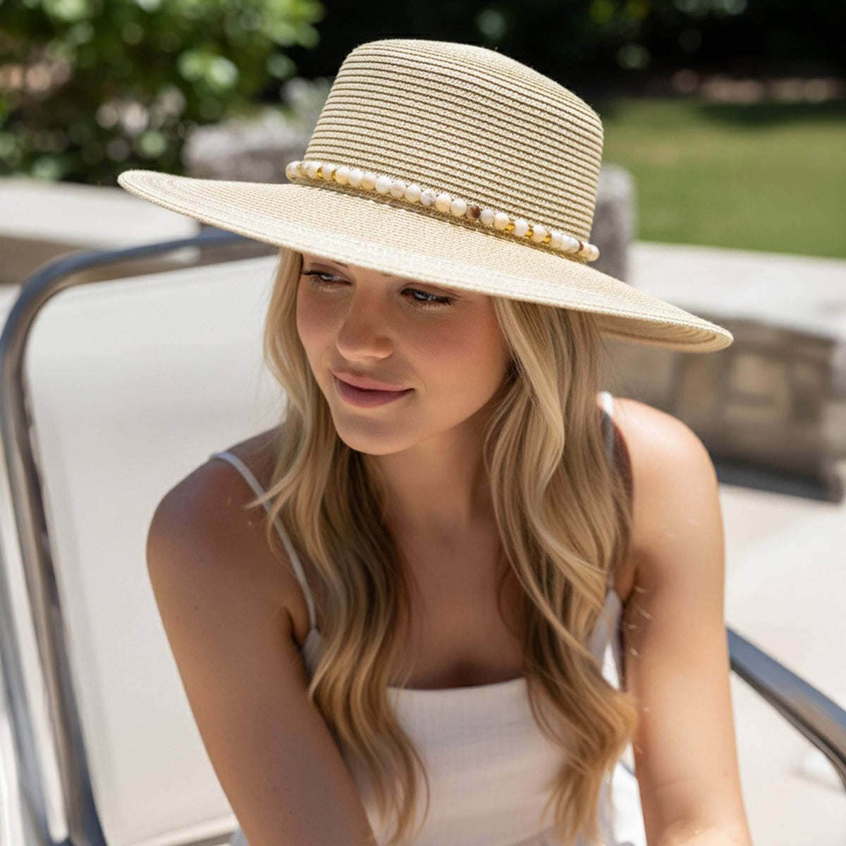 Beaded Band Summer Straw Sun Hat