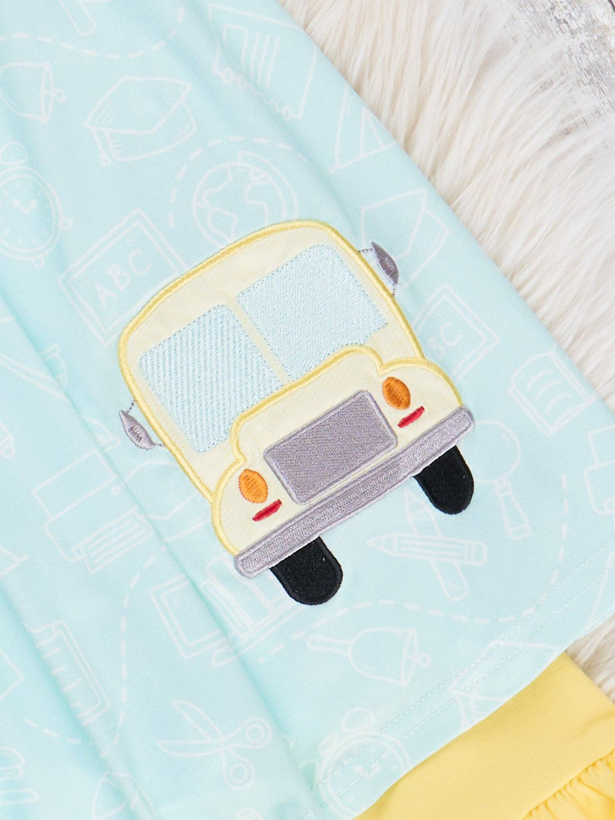 Bus Rider Embroidered Ruffle Outfit
