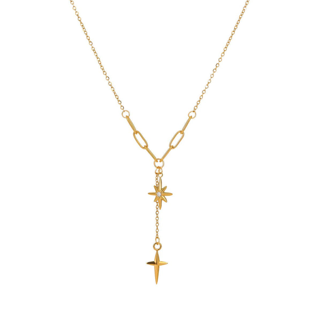 18K Gold Plated Waterproof Stainless Steel Chain Necklace - 7917