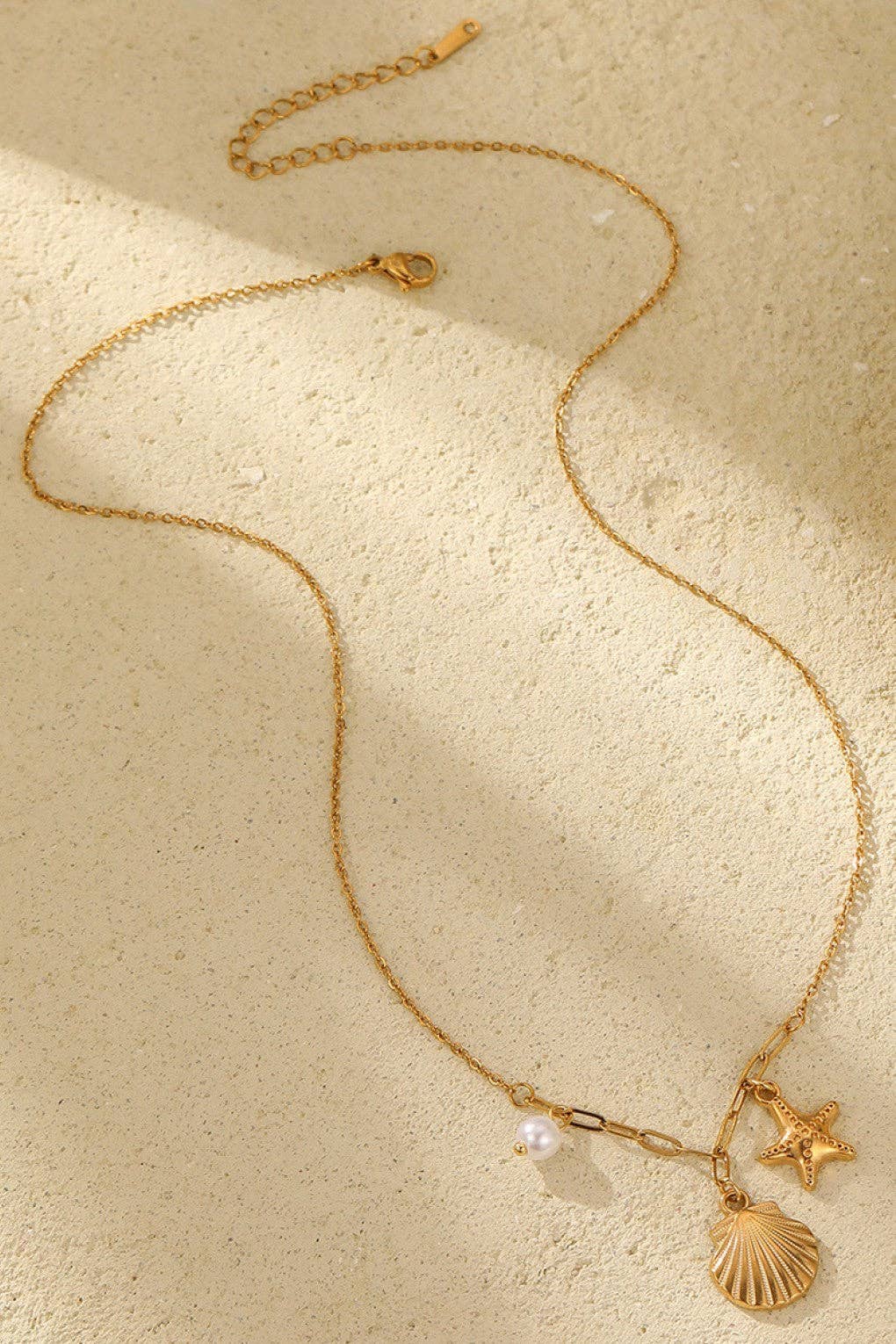 18K Gold Plated Waterproof Stainless Steel Chain Necklace - 7808