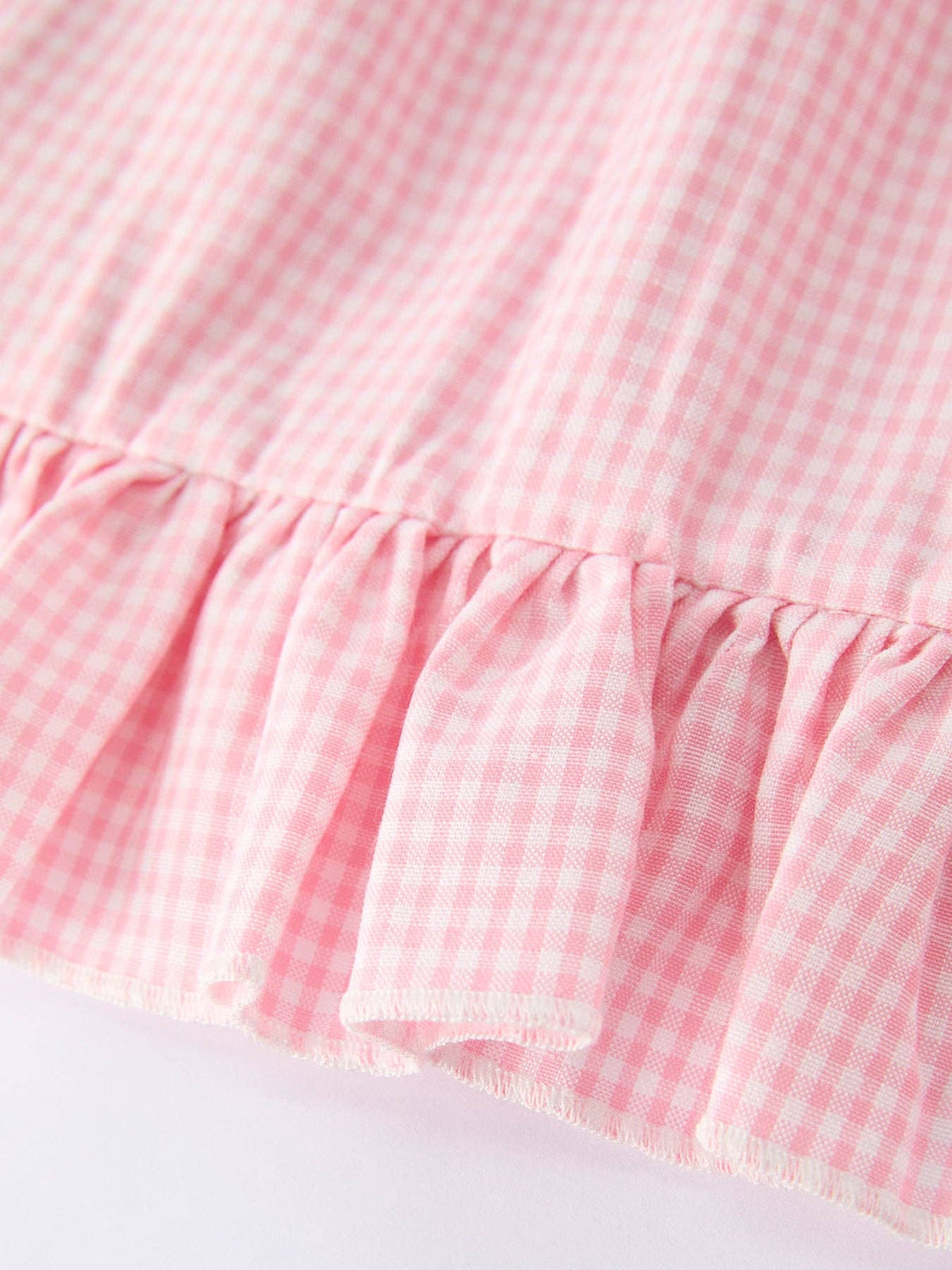 Back to School Pencil Plaid Girls Smocked Ruffle Collar Dress