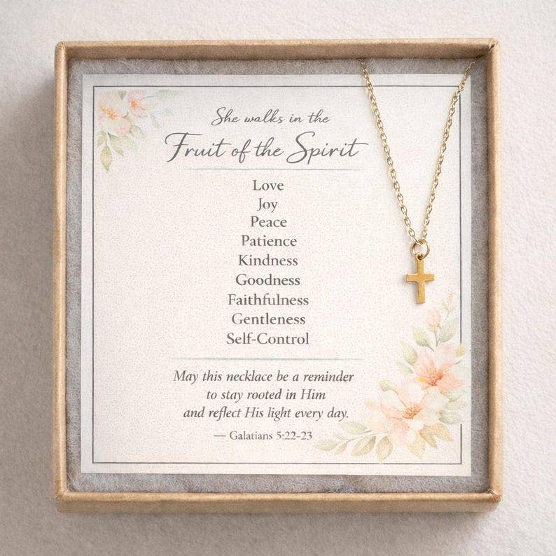 Delicate Tiny Cross Necklace | Fruit of the Spirit Gift