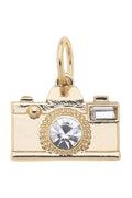 Rhinestone Camera Charm in Shiny Gold
