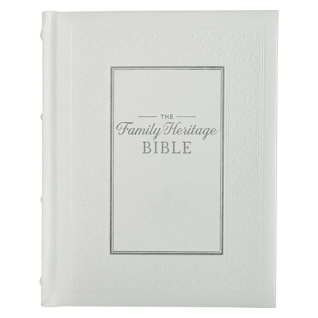 NLT, The Family Heritage Bible Hardcover, White