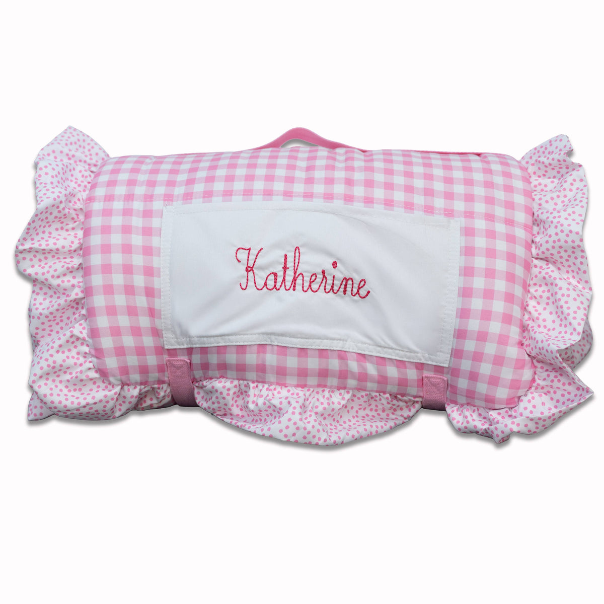 Girls Nap Mat - Ruffle Pink Gingham