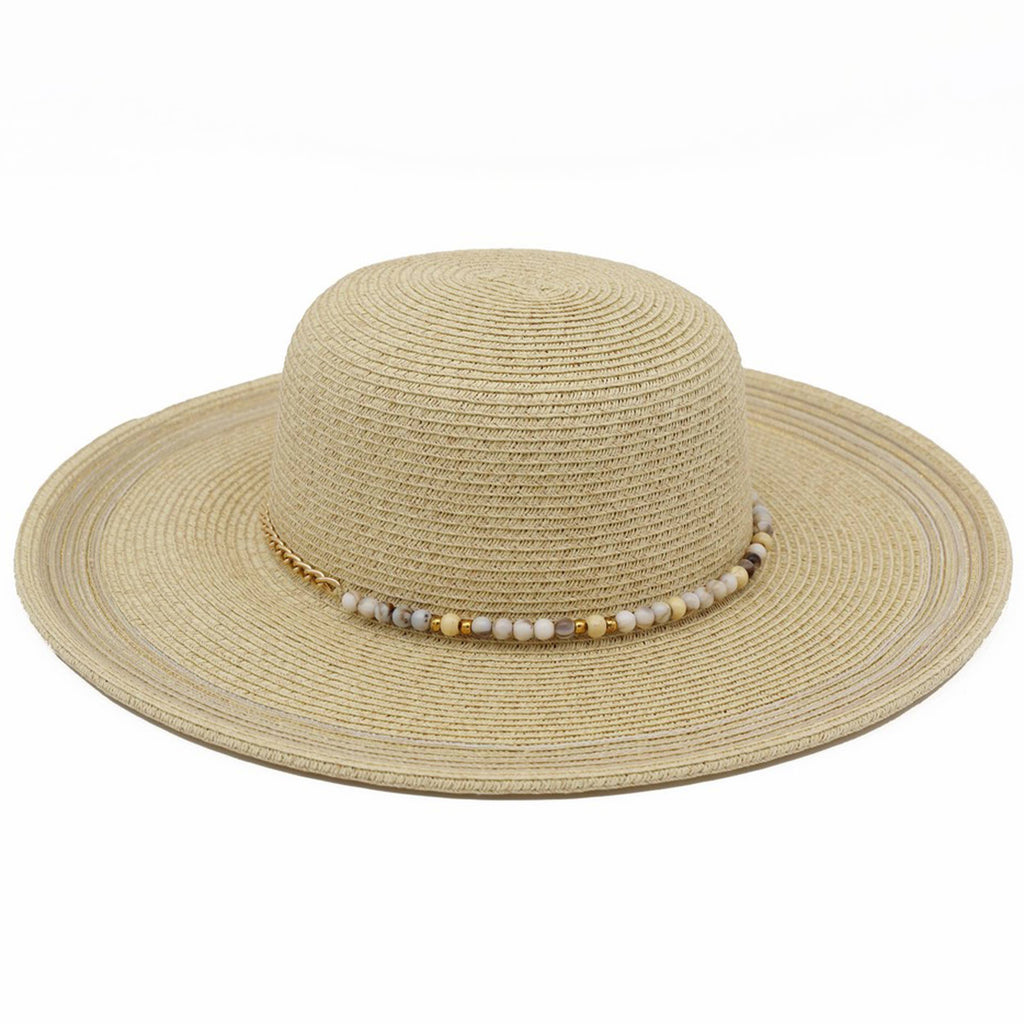 Beaded Band Summer Straw Sun Hat