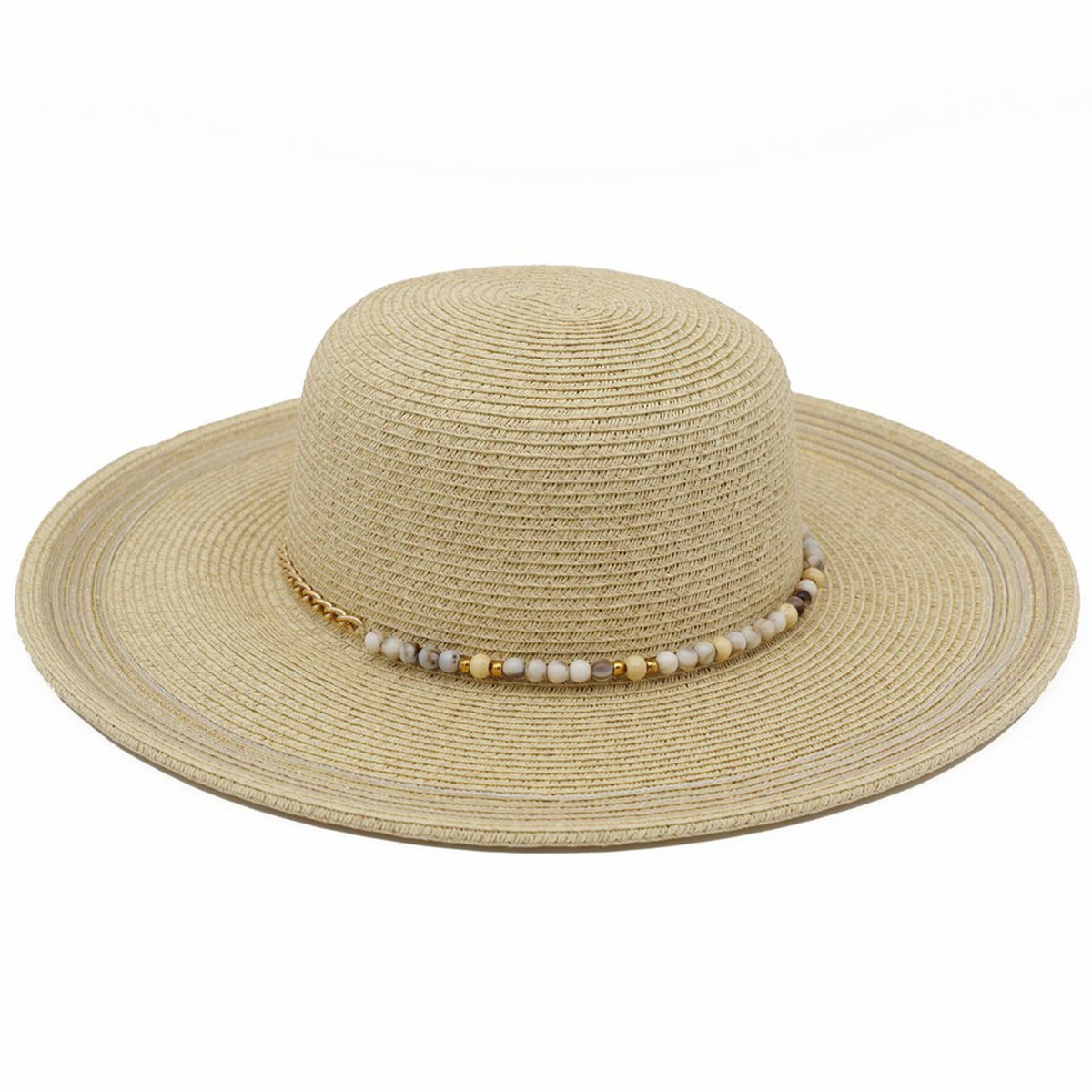 Beaded Band Summer Straw Sun Hat