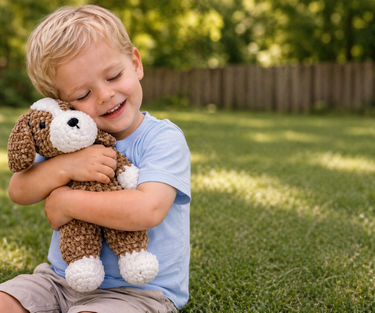 Bosco the Dog Chenille Crochet Doll