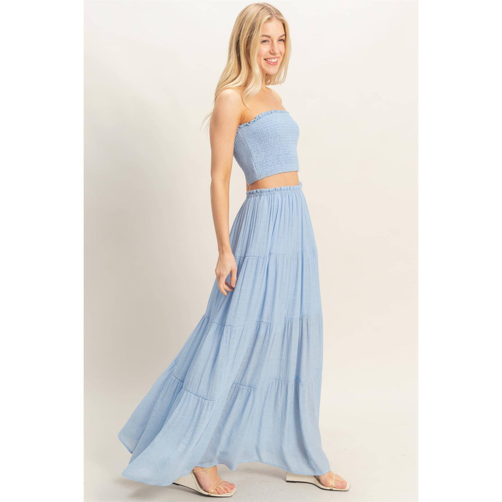 Tiered Skirt: ORANGE RED / S-M-L(2-2-2)