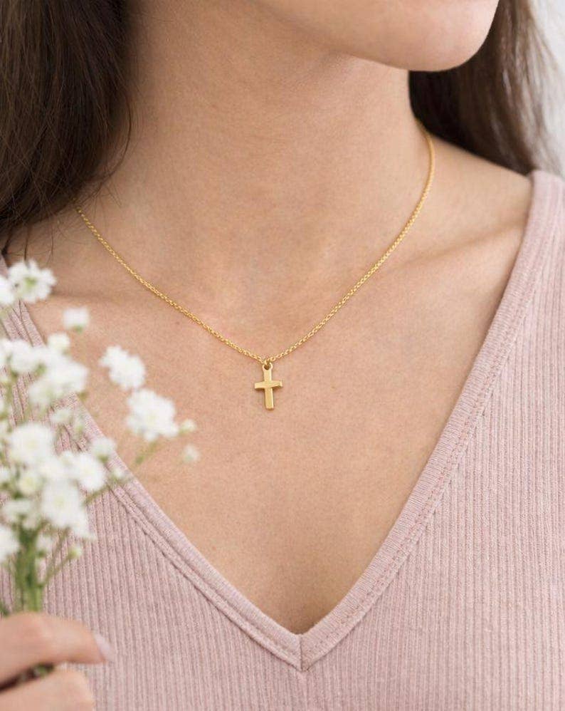 Delicate Tiny Cross Necklace | Fruit of the Spirit Gift