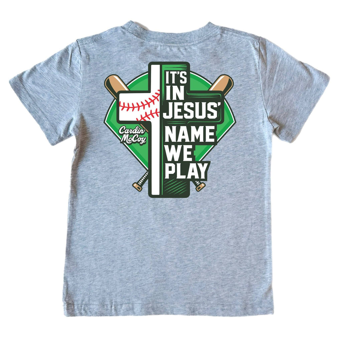 Kids' In Jesus Name Baseball Short-Sleeve Tee