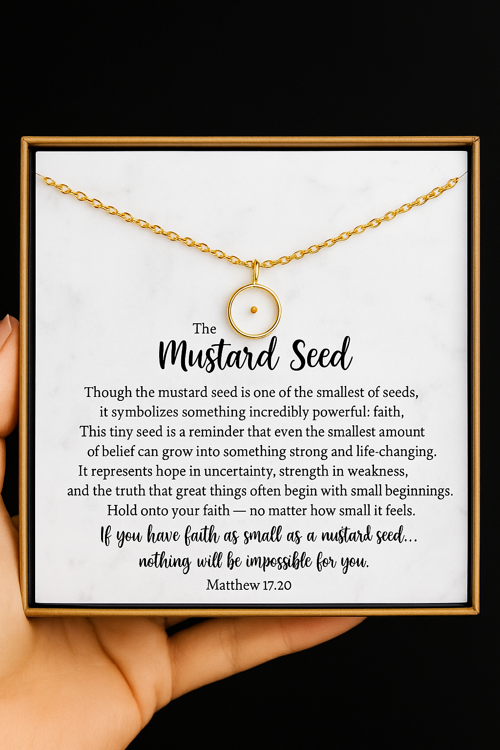 Mustard Seed Faith Necklace  Christian Encouragement Jewelry