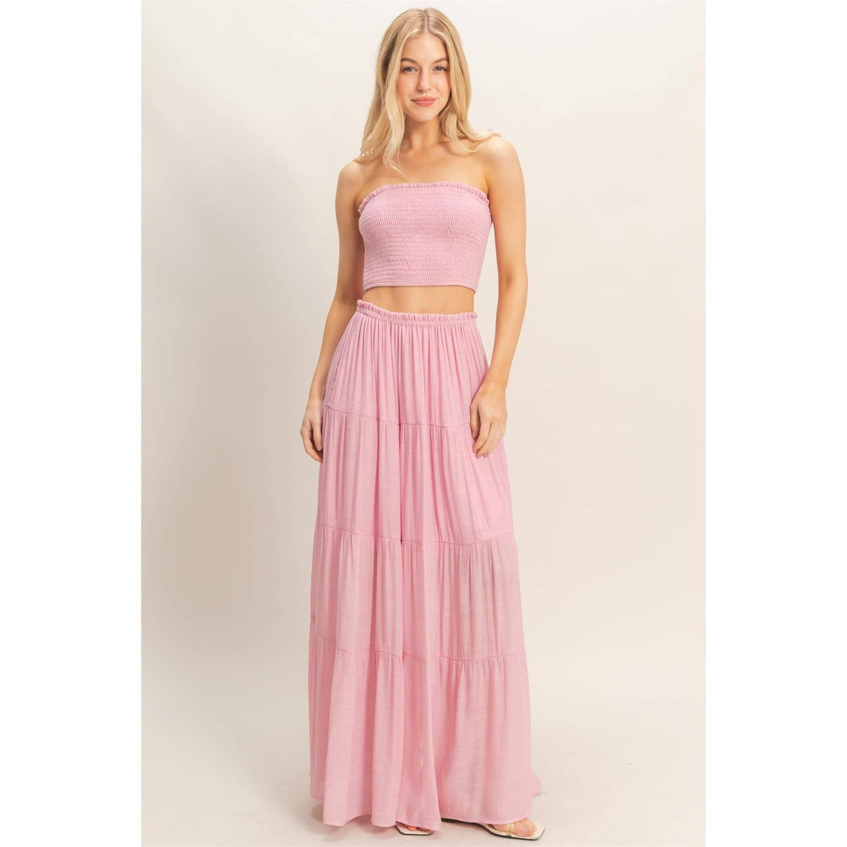 Tiered Skirt: WHITE / S-M-L(2-2-2)