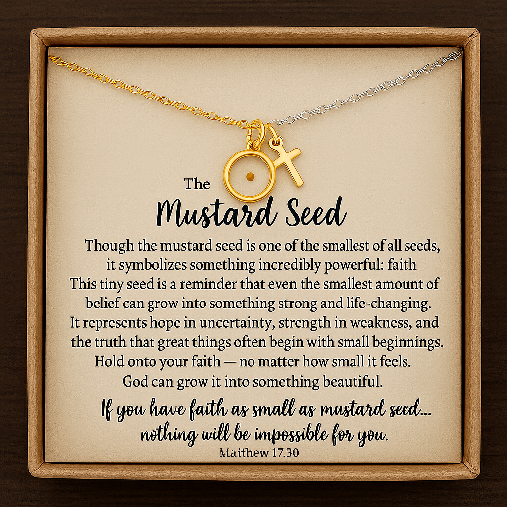 Mustard Seed Faith Necklace  Christian Encouragement Jewelry