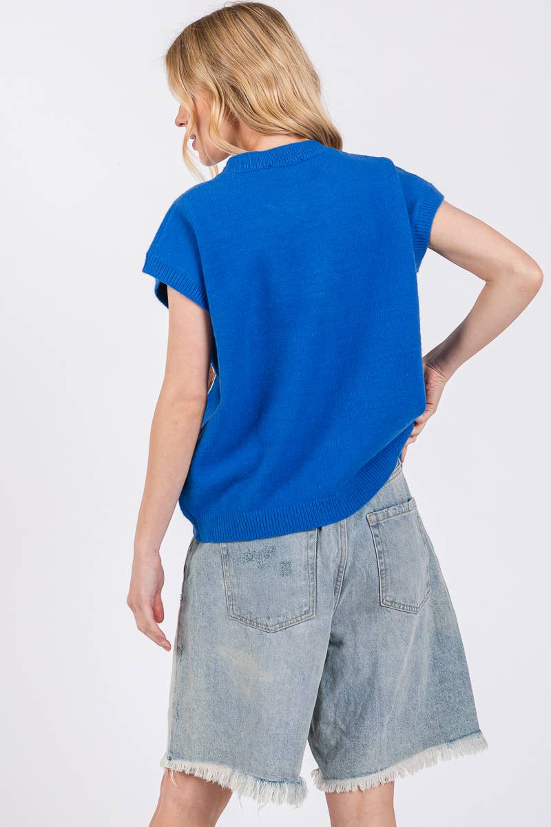 GAME DAY FOOTBALL PATCH SWEATER TOP