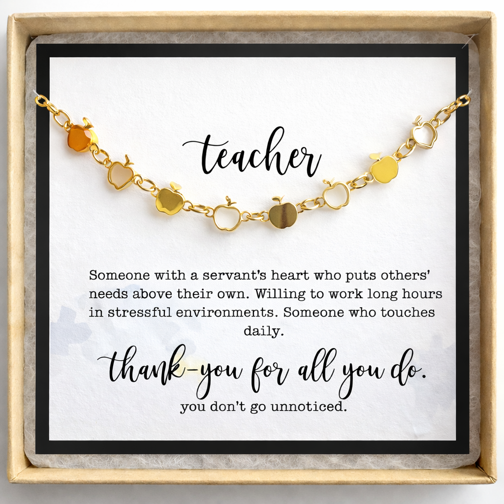 Teacher Gifts, Apple Bracelet, Gifts for Teachers, Teach