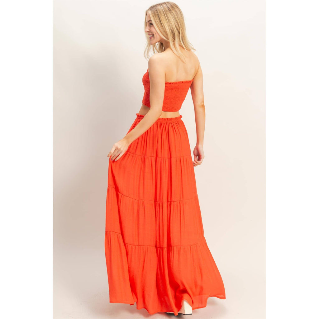 Tiered Skirt: WHITE / S-M-L(2-2-2)