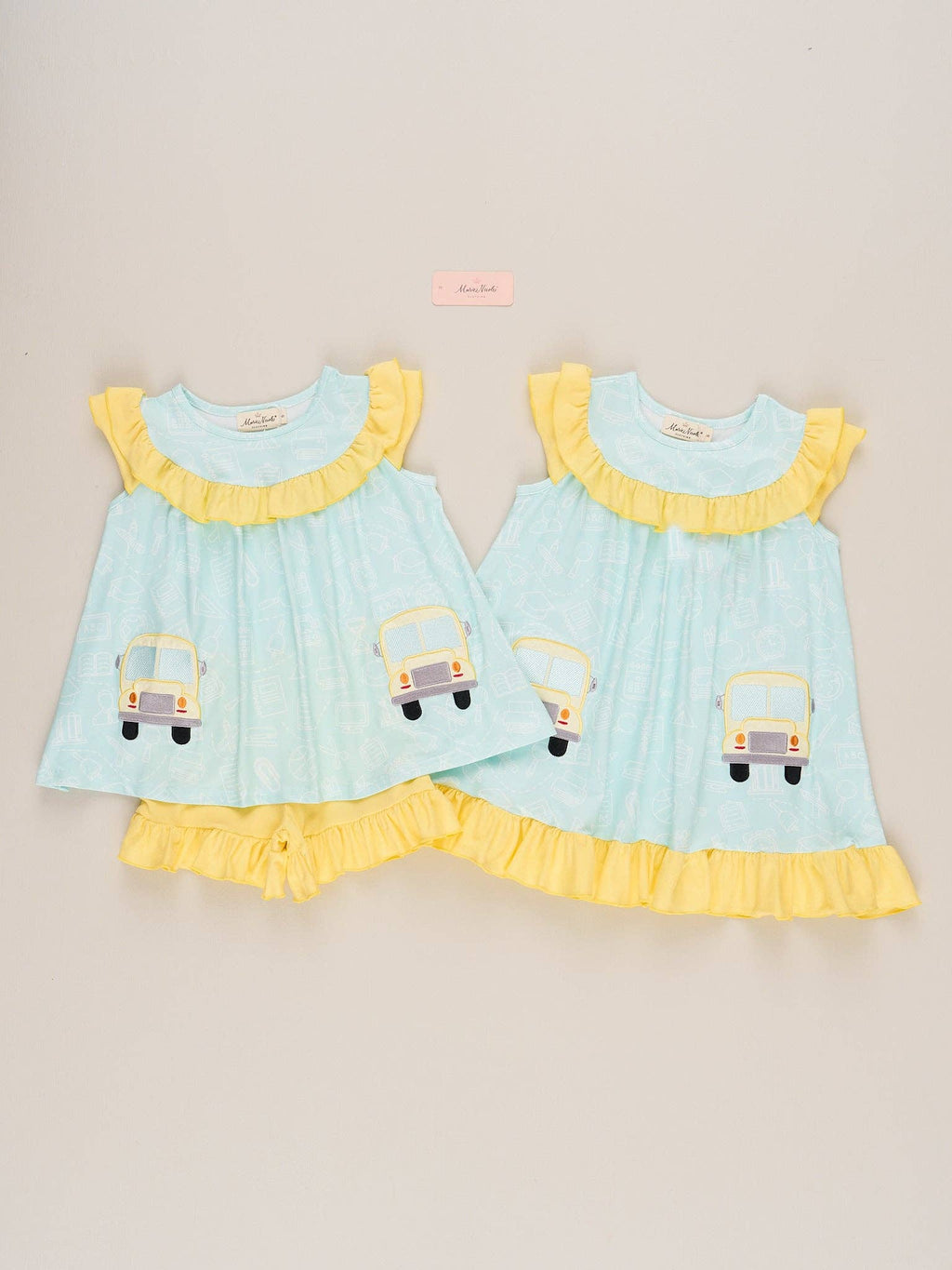 Bus Rider Embroidered Ruffle Outfit