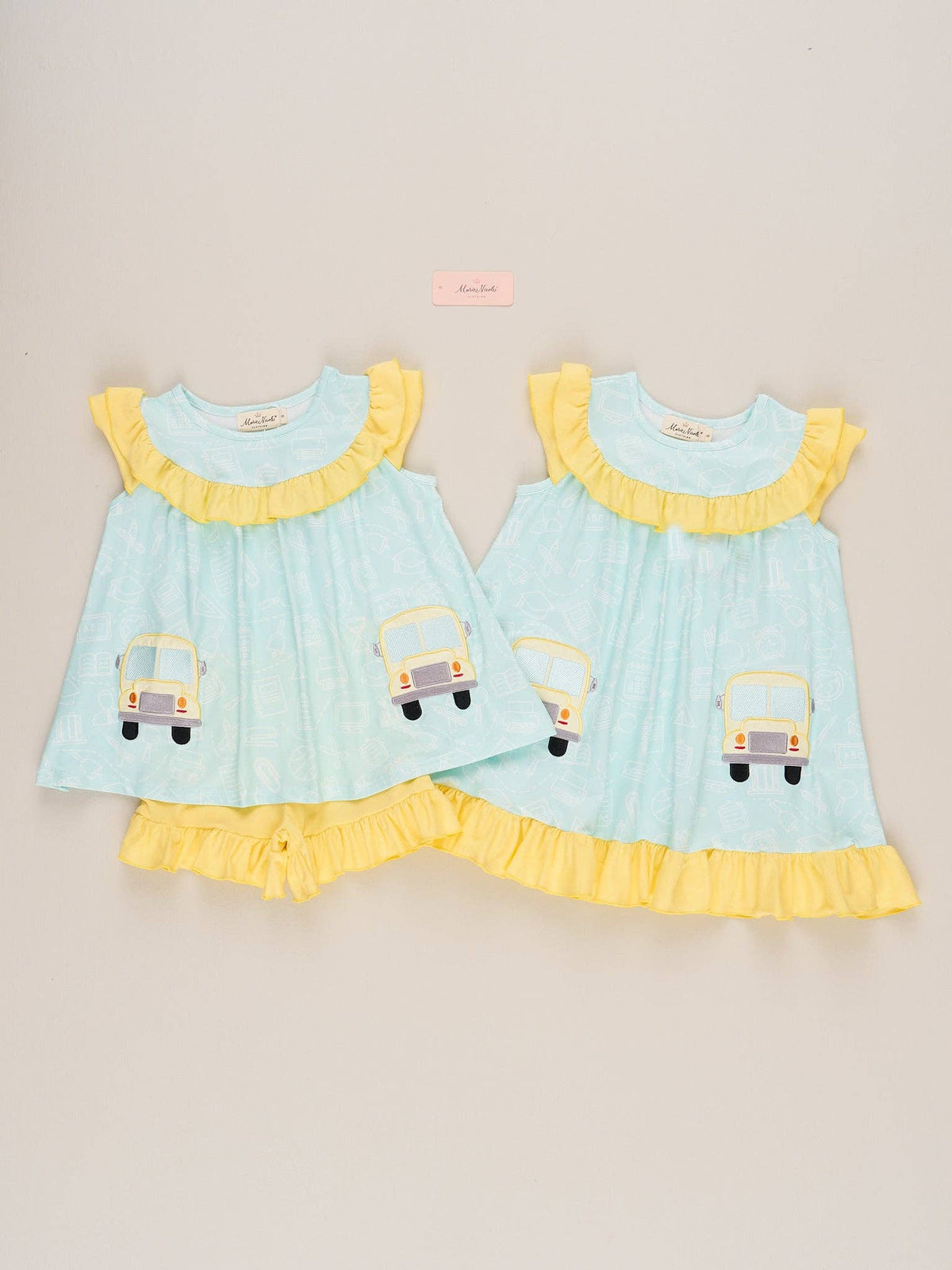Bus Rider Embroidered Ruffle Outfit