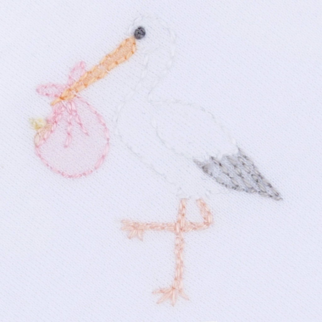 Vintage Stork Burp Cloth - Pink