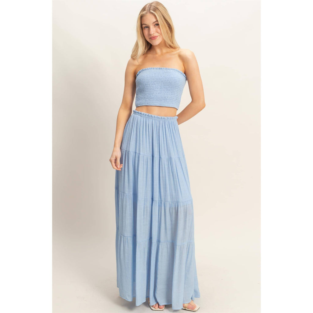 Tiered Skirt: WHITE / S-M-L(2-2-2)