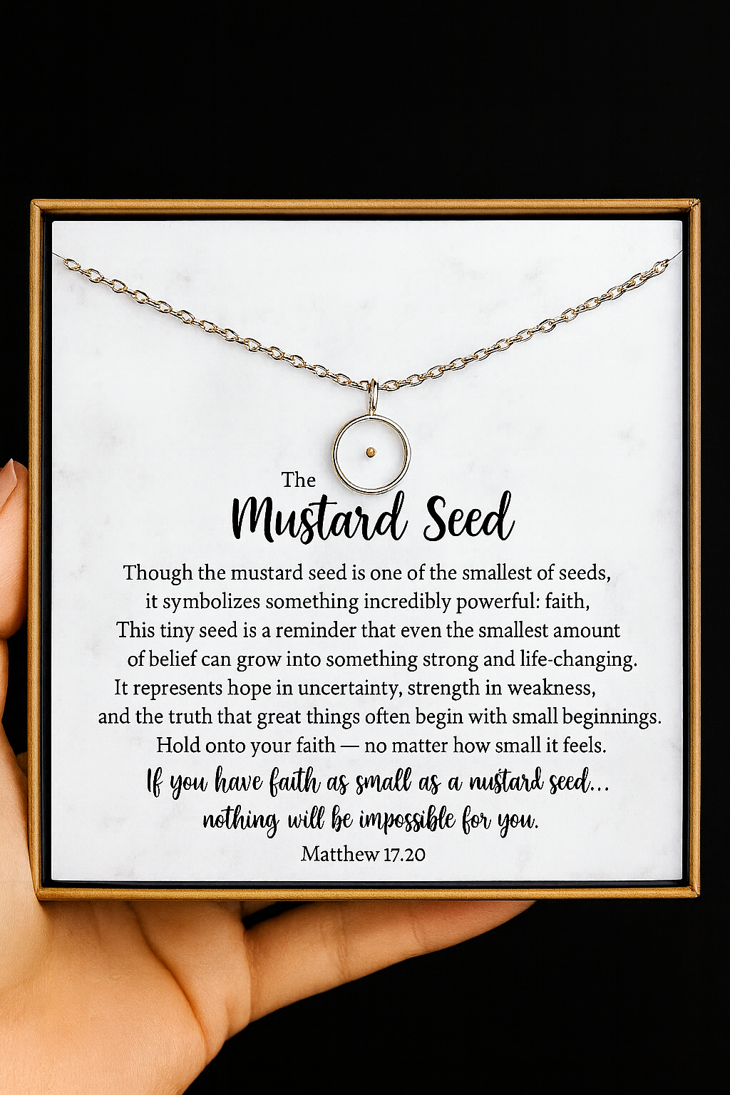 Mustard Seed Faith Necklace  Christian Encouragement Jewelry