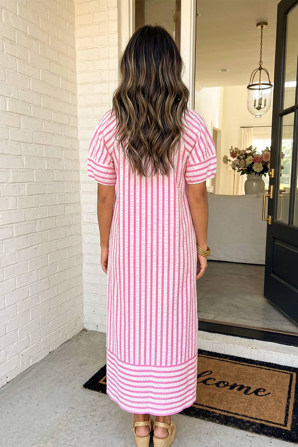 LAS Striped Shift Vacation Maxi Dress (S-XL)